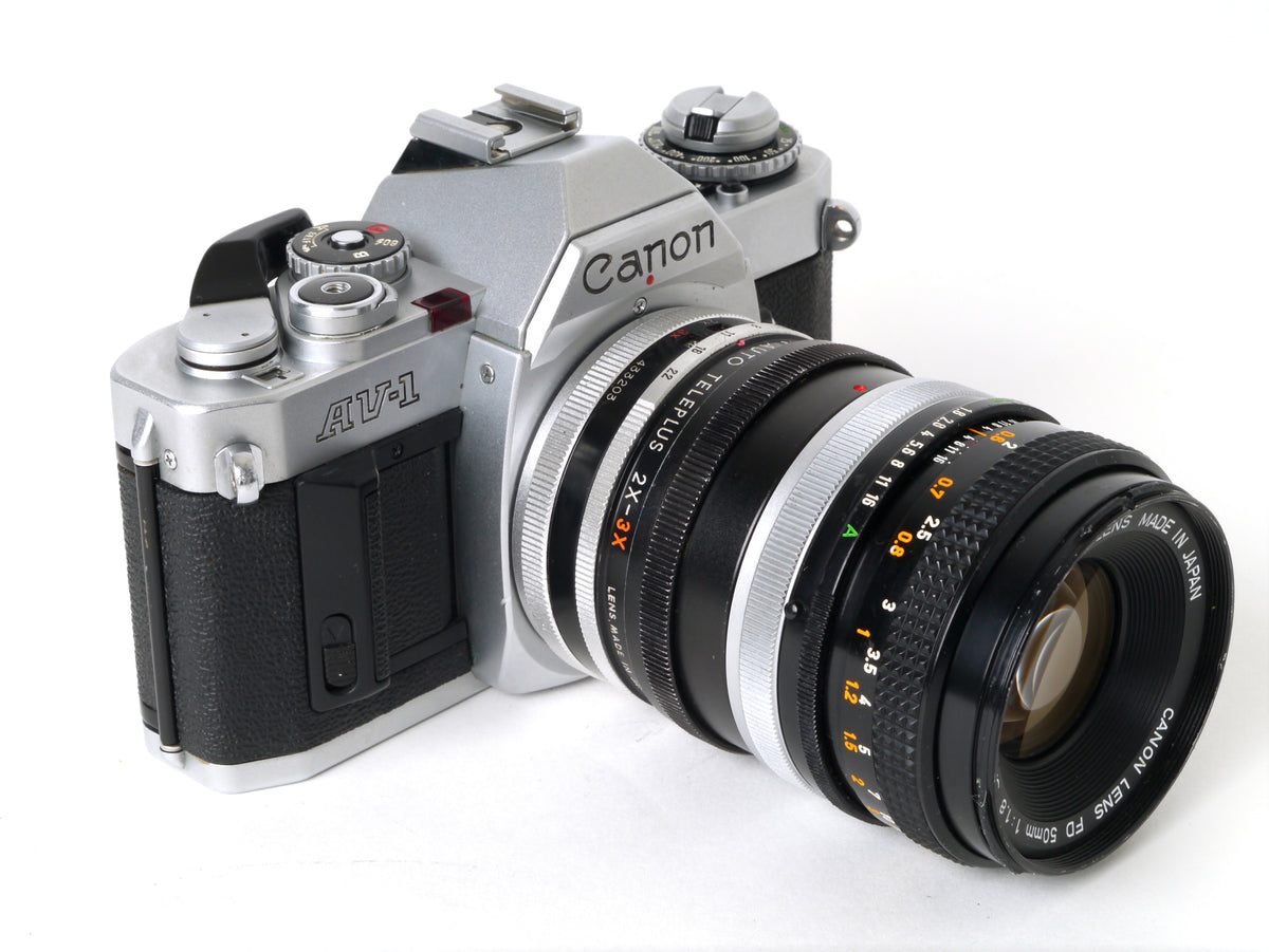 Canon AV-1 Gehäuse Chrom mit FD 1,8/50mm S.C. – Gut