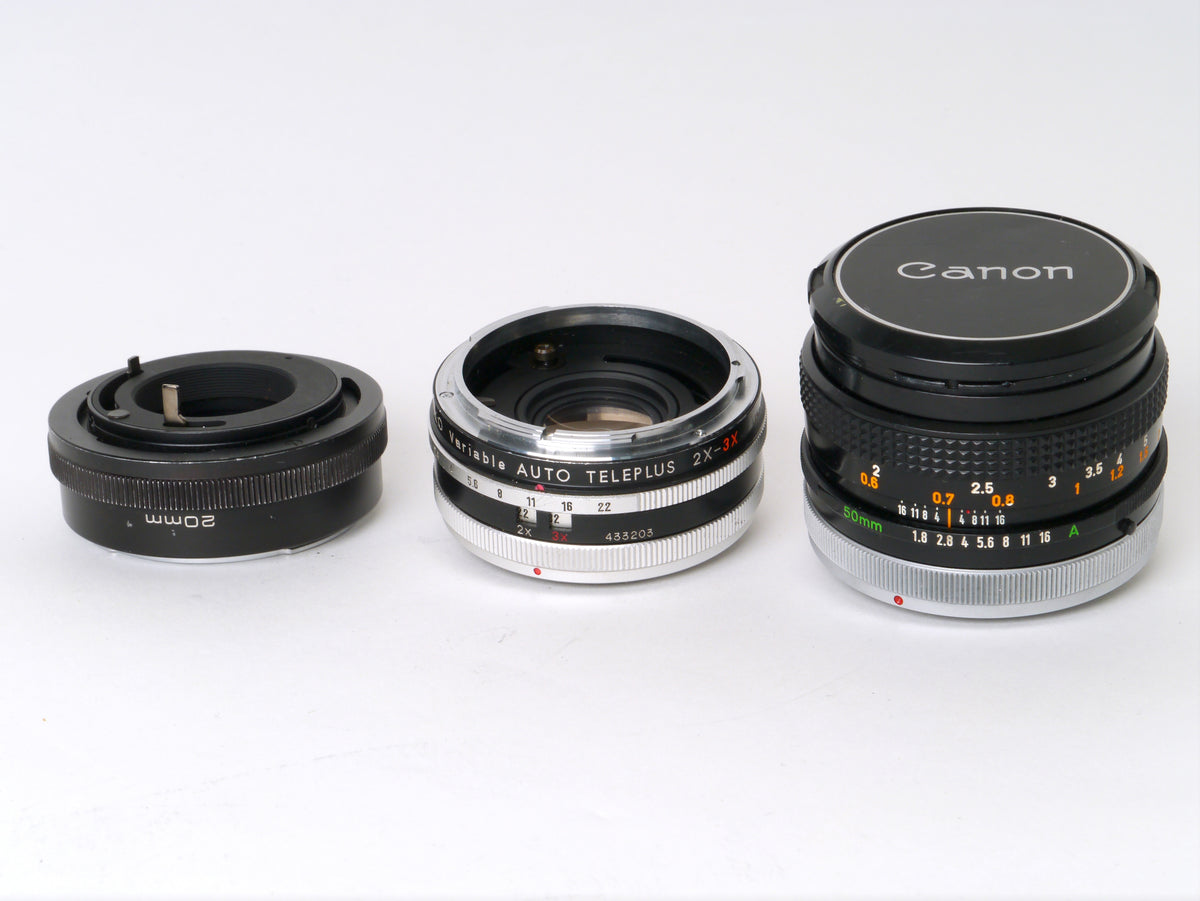 Canon AV-1 Gehäuse Chrom mit FD 1,8/50mm S.C. – Gut