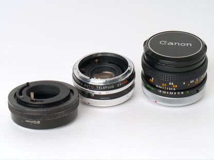 Canon AV-1 Gehäuse Chrom mit FD 1,8/50mm S.C. – Gut