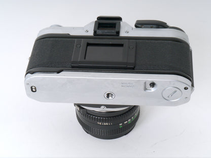 Canon AE-1 Gehäuse Chrom mit FD 1,8/50mm – Gut