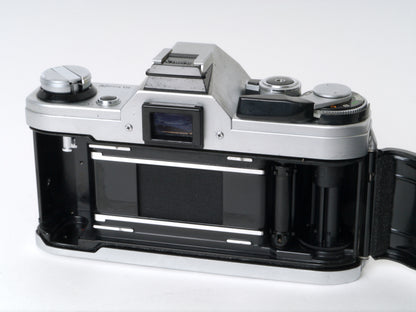Canon AE-1 Gehäuse Chrom mit FD 1,8/50mm – Gut
