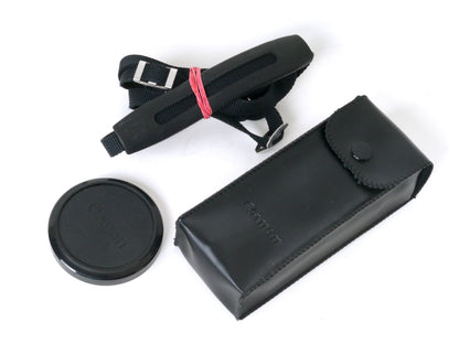 Canon A-1 Gehäuse mit FD 4/35-70mm und Power Winder A2 – Gut