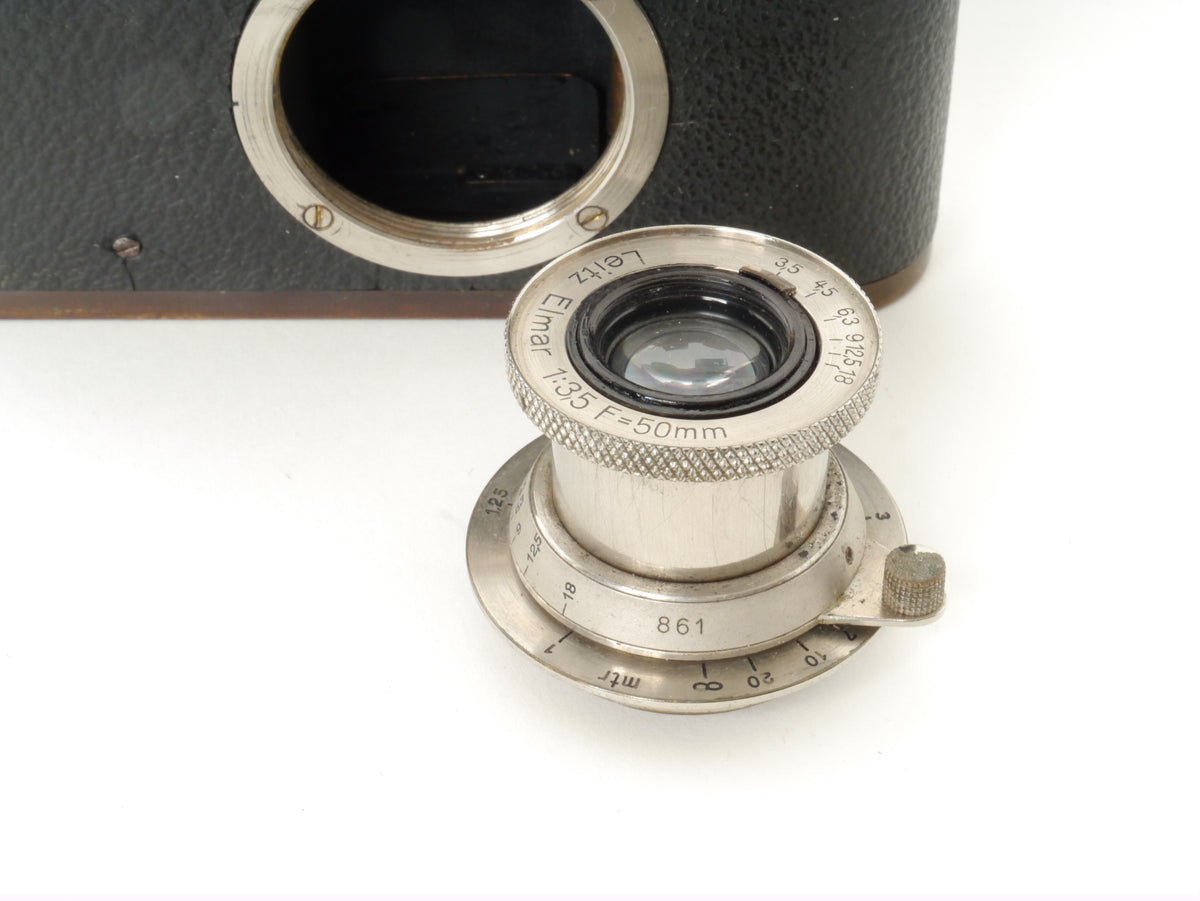 Leica I mit Elmar 3,5/50mm, Nickel – Gut