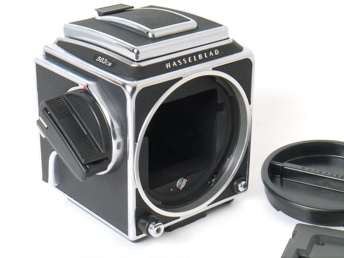 Hasselblad 503CW Gehäuse, Silber, mit Lichtschacht und A12 Magazin – Sehr gut