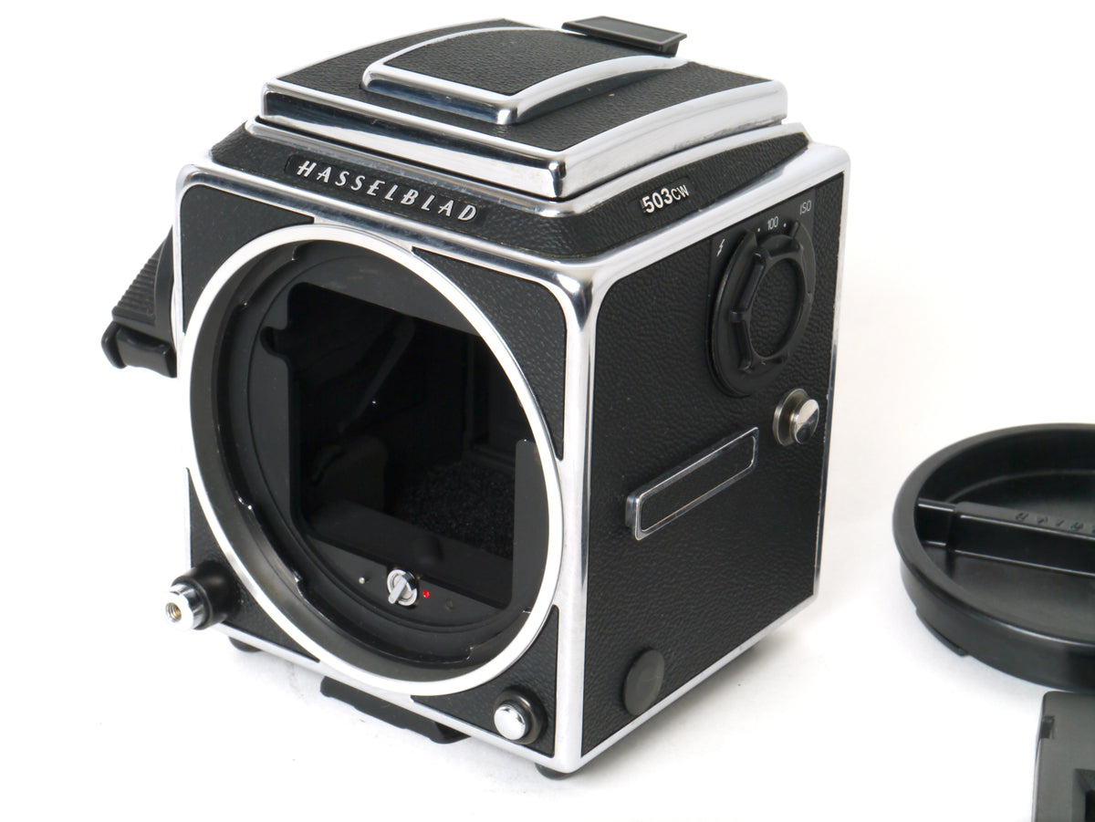 Hasselblad 503CW Gehäuse, Silber, mit Lichtschacht und A12 Magazin – Sehr gut