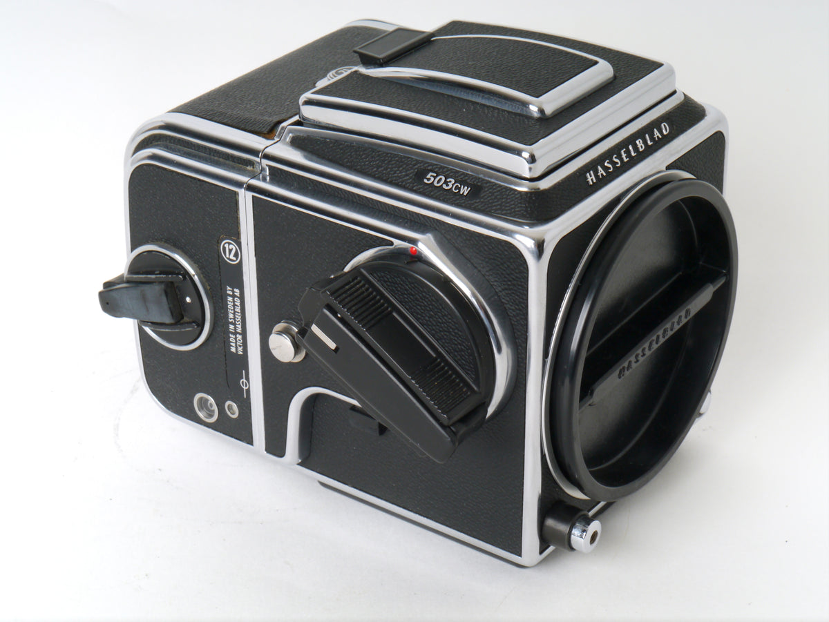 Hasselblad 503CW Gehäuse, Silber, mit Lichtschacht und A12 Magazin – Sehr gut