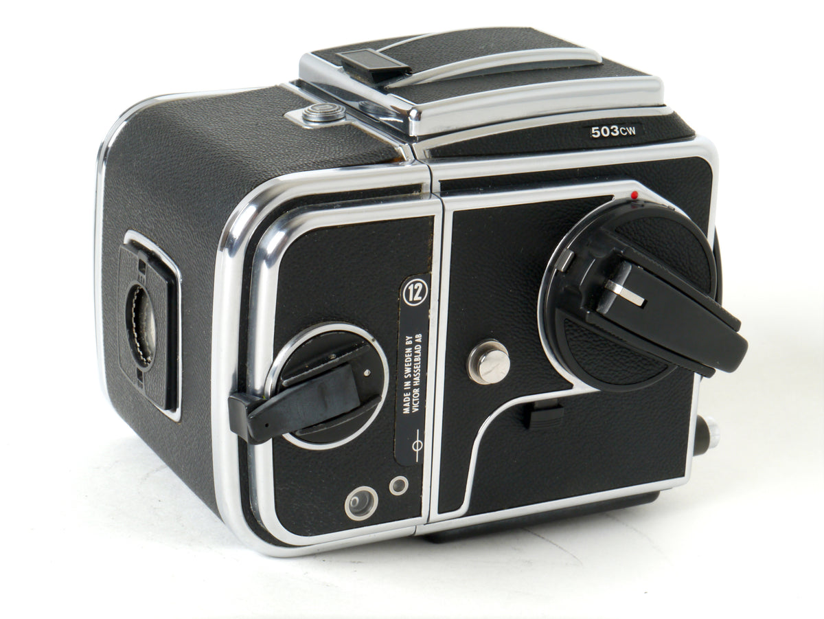 Hasselblad 503CW Gehäuse, Silber, mit Lichtschacht und A12 Magazin – Sehr gut